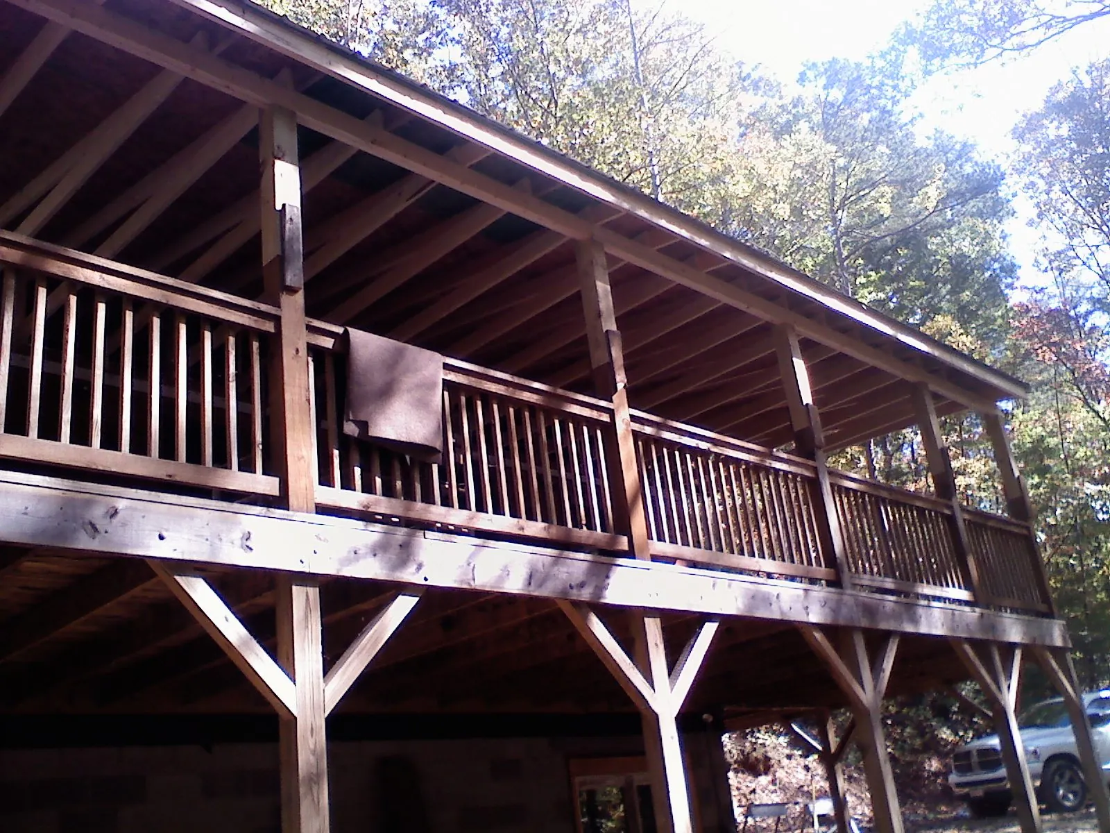 Timber framing under a new elevated porch and deck — Roof Leak Repair in Saint James by Roofing Brothers